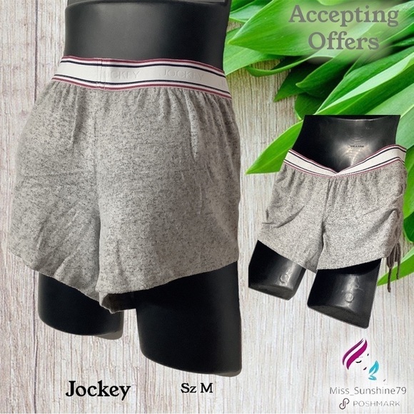 Jockey - Sz M - buttery soft flowy boyfriend short rubber logo and side ties - Picture 1 of 5